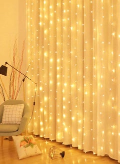 Buy Decorative curtain string lights 3 m x 2 m 200 working LED bulbs in Saudi Arabia
