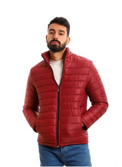 اشتري Zipper Full Sleeves Puffer Jacket - Red في مصر