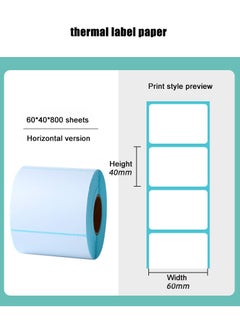 Buy 60mm*40mm Thermal Paper Label Punched Label Paper Permanent Self-Adhesive 800 Labels/Roll Waterproof, Moisture-Proof and Anti-Shedding in Saudi Arabia