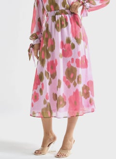 Buy Floral Print Tiered Skirt in Saudi Arabia