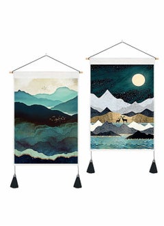 اشتري 2 Pack Tapestry Wall Hanging Japanese Tapestries Art Sunset Nature Landscape(14"W x 20"L) في الامارات