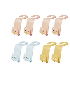 اشتري 8PCS Car Hooks, Multifunctional Vehicle Sticky Hooks, Car Seat Headrest Holder Hooks, Car Storage Hooks, Portable Plastic Cartoon Cat Car Hooks في السعودية