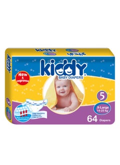 Buy 64-Piece Baby Diapers Jumbo X-Large (Size 5) (14-25 KG) in Egypt