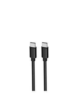 Buy USB C to C cable 2M 3A high current fast charging Pure Copper & PVC & nylon braid 480Mbps transfer speed (Black) in UAE
