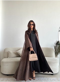 Buy Black and brown double face abaya and cloche in Saudi Arabia