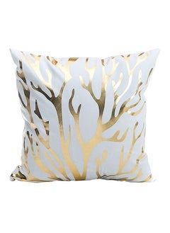 Buy Decorative Cushion Cover White/Gold 45x45centimeter in UAE