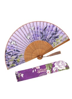 Buy Small Folding Hand Fan for Women Chinese Japanese Vintage Bamboo Silk Fans for Dance Performance Decoration Wedding Party Gift in UAE