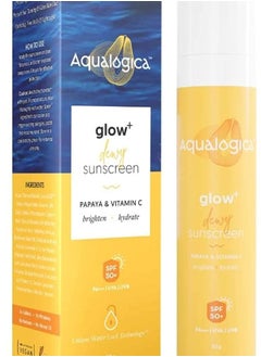 اشتري كريم الوقاية من الشمس Aqualogica Glow+ Dewy SPF 50 PA+++ للحماية من الأشعة فوق البنفسجية فئة A وB والضوء الأزرق، لبشرة متوهجة ومحمية بشكل جيد، كريم، 50 جم في الامارات