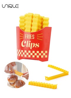 Buy 12 Pcs French Fries Shaped Fun Bag Clips, Bag Clips for Food Storage, Plastic Heavy Duty Air Tight Seal Grip, Seal Opened Food Packages, Kitchen Accessories, Tightly Seals Chip in UAE