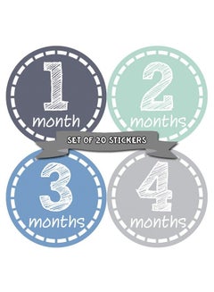 Buy Baby Monthly Stickers Baby Milestone Stickers Newborn Boy Stickers Month Stickers For Baby Boy Baby Boy Stickers Newborn Monthly Milestone Stickers (20 Count) in UAE