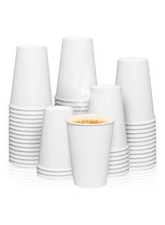 Buy [50 Cups] 16 oz. White Paper Cups - Disposable Hot Chocolate, Cocoa, Water, Coffee Cups in UAE