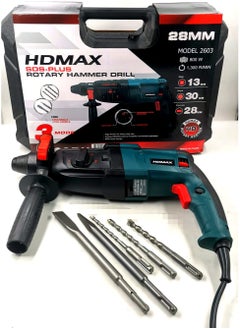 Buy Rotary Hammer Drill	800 W Multicolor 28 mm in Saudi Arabia