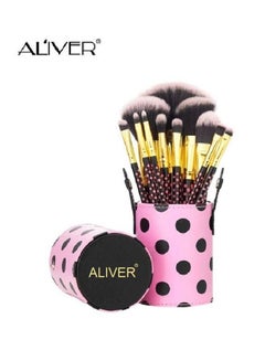 Buy Brush set consisting of : 11-piece brushs with holder. black/pink in Saudi Arabia