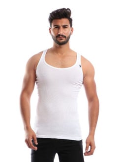 Buy Ribbed derby undershirt for men White in Egypt