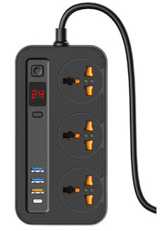 Buy ASPOR A503 Power Socket with 5 USB Port LED display 2500 Watt-Black in UAE