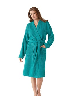 Buy Peacock Green Colour Luxurious softness  Bathrobe XXL Size in UAE