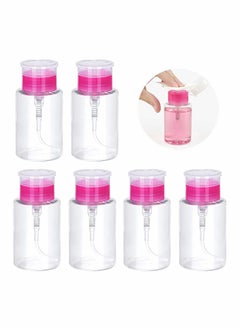 اشتري 6 Pack Nail Polish Remover Pump Dispenser 180ml Push Down Cleanser Bottle Travel Liquid Container for & Makeup Art Tool Set في السعودية