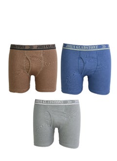 Buy John Gladstone Men's Cotton Outer Elastic Boxer - 3 Pack in UAE