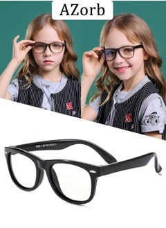 Buy Kids Blue Light Blocking Glasses Anti-Glare Anti-UV Mobile TV Silicone Glasses for Boys Girls 3-12 Years Old Children's Blue Light Blocking Glasses Black in UAE