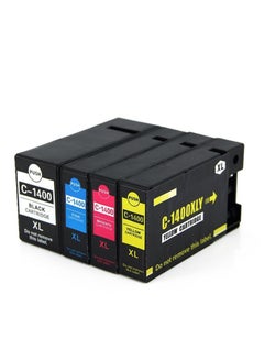Buy ink cartridge PGI 1400XL for Canon PGI-1400XL Set High Yield (4 Pack Black Cyan Magenta Yellow) for MAXIFY MB2140 MB2340 MB2740 MB2040 in UAE