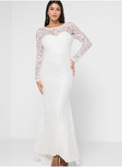 Buy Lace Mermaid Cut Dress in UAE