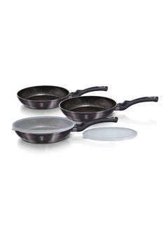 Buy Aluminium 5 Pieces Frypan Set with Detachable Handle, Metallic Line Carbon Pro Edition, Grey, Hungary in UAE