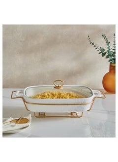 Buy Celtic Rectangular Casserole with Candle Stand 30x49.1x12.3 cm in UAE