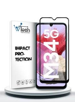 Buy Premium E2E Full Glue Full Cover Tempered Glass Screen Protector For Samsung Galaxy M34 5G 2023 Clear/Black in Saudi Arabia