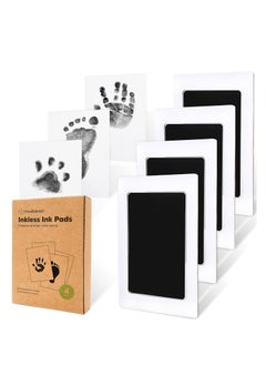 اشتري 4-Pack Inkless Hand and Footprint Kit - Ink Pad for Baby Hand and Footprints - Dog Paw Print Kit,Dog Nose Print Kit - Baby Footprint Kit, Clean Touch Baby Handprint Kit, Mother's Day Gift (Jet Black) في الامارات