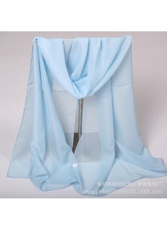 اشتري 2021 Summer Chiffon Sunproof Scarf Solid Color Versatile Dance ShawlSky Blue Sky Blue في الامارات