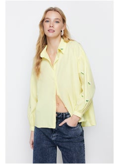 اشتري Yellow Embroidered Cotton Woven Shirt TWOAW23GO00081 في مصر