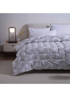 اشتري Elegant Flowers Microfiber Comforter 135x220cm - Beige في الامارات