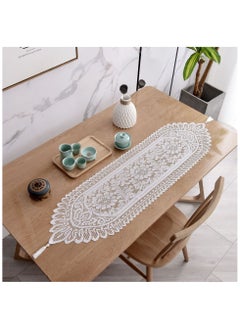 Buy Hollow Lace Table Runner With Fringe White in Saudi Arabia