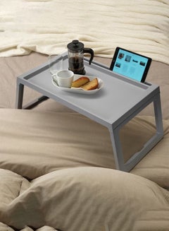 Buy Foldable Bed Table Bed Desk Tray Grey in Saudi Arabia