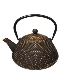 Buy Durable Cast Iron Teapot Brown and Gold 800 ml 176969 in Saudi Arabia