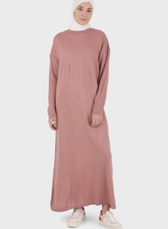 Buy Long Sleeve Knit Dress in UAE