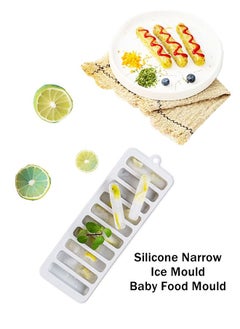 Buy 10 Grids Silicone Narrow Ice Mould Ideal for Sports and Water Bottles Baby Food Mould in UAE