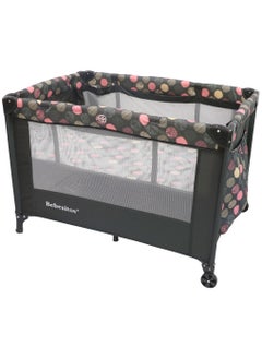 اشتري Fashion Nursery Center Bassinet & Playard 2-stage design for Newborn to Toddlers - Black with Coloured Design في الامارات