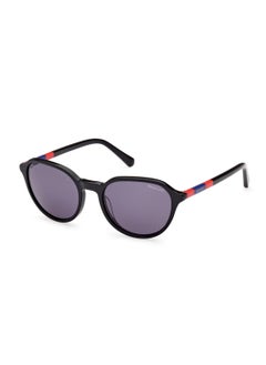 اشتري Men's UV Protection Round Shape Acetate Sunglasses GA722401A53 - Lens Size: 53 Mm - Shiny Black في الامارات