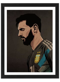 Buy Lionel Messi Argentina World Cup Poster with Frame 30x40cm in UAE