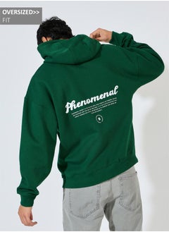 Buy Back Text Print Oversized Heavyweight Hoodie in Saudi Arabia