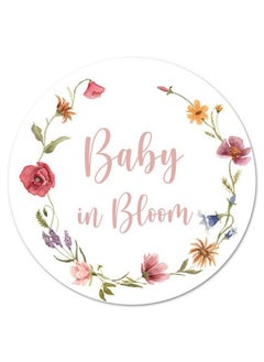 اشتري 1.5" Round Baby In Bloom Baby Shower Favor Stickers Set Of 60 (Wildflower) في الامارات