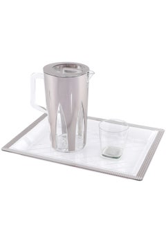 اشتري Acrylic Tray, Clear Tray, Acrylic Serving Tray with Handles for Ottoman, Coffee, Appetizer, Breakfast (Clear) في الامارات