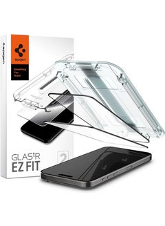 اشتري Glastr Ez Fit [2 Pack] for iPhone 15 PRO Screen Protector Premium Tempered Glass - Full Cover Edge to Edge في الامارات
