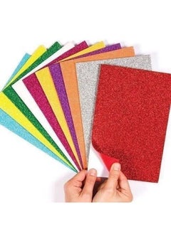 Buy ORiTi 10 Sheets A4 Size Self-adhesive Glitter Foam in UAE