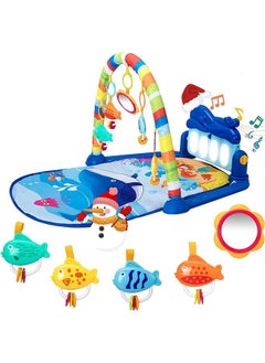 Buy Baby Play Mat Baby Gym, Kick and Play Piano Tummy Time Baby Activity Gym Mat with 5 Infant Learning Sensory Baby Toys, Music and Lights Boy & Girl Gifts for Newborn Baby 0 to 3 6 9 12 Months in Saudi Arabia