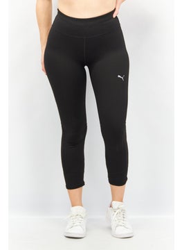 Buy Women Sportswear Fit 3/4 Lenght Brand Logo Training Leggings, Black in UAE