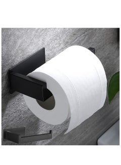 Buy Adhesive Toilet Paper Holder - No Drilling Toilet Roll Holder for Bathroom, SUS 304 Stainless Steel(Black) in Saudi Arabia