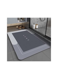 اشتري Diatom Bath Mats Anti Slip Bathroom Floor Mats And Quick Dry Bath Rug Super Absorbent Bathtub Mat With Non Slip Thickened Soft Easier Clean Carpet Blue Rectangle 60 X 40 Cm في السعودية