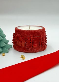 Buy Christmas Village Ceramic Candle - Red in UAE